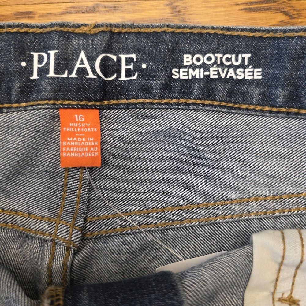 NWT Childrens Place Boys Jeans Size 16 Blue Denim‎ Straight Adjustable Waist - Picture 9 of 13